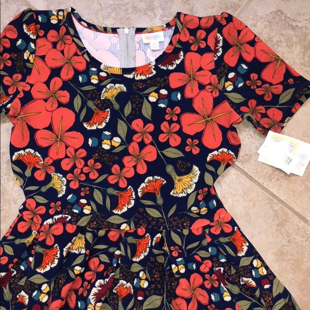 LuLaRoe Floral Dress - Red and Black